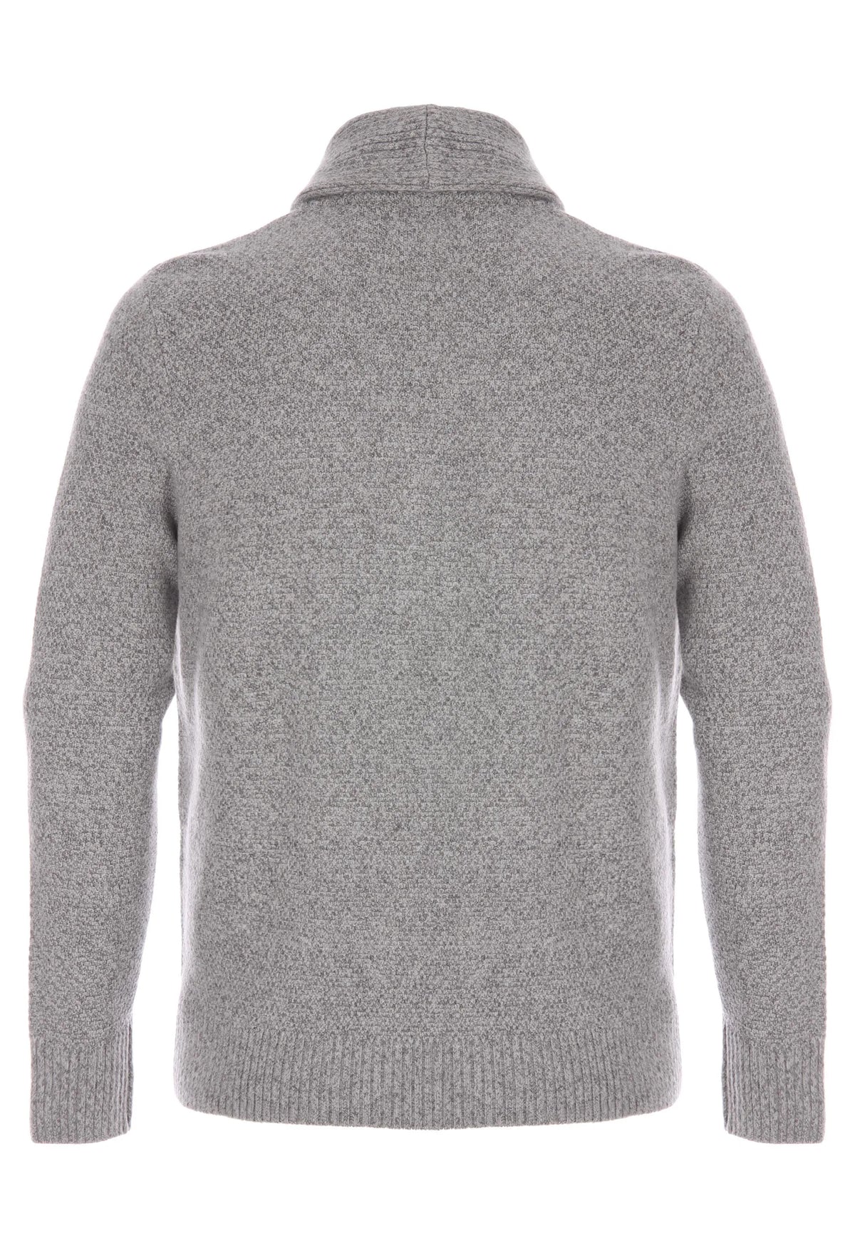 Mens Grey Shawl Collar Knit Cardigan