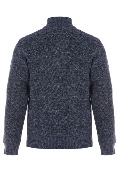 Mens Blue Sherpa Quarter Zip Jumper