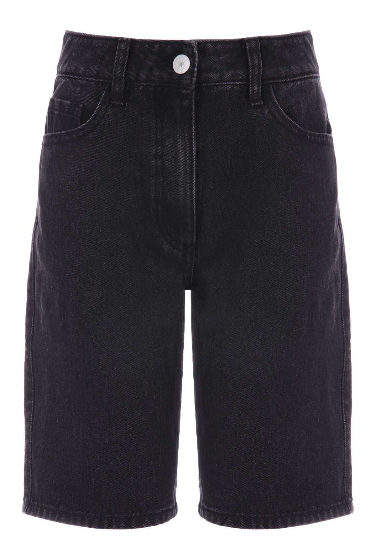 Older Boys Black Longer Denim Shorts