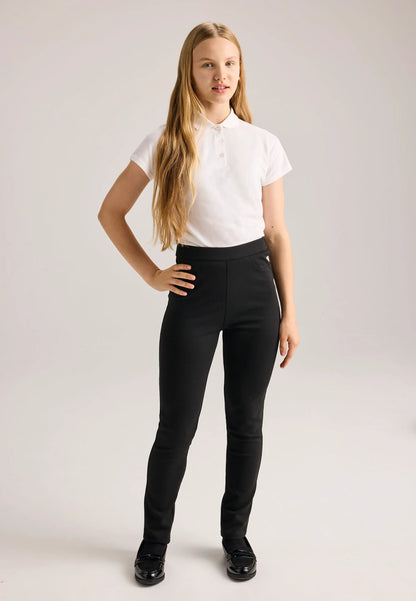 Older Girls Black Ponte Skinny Fit School Trousers