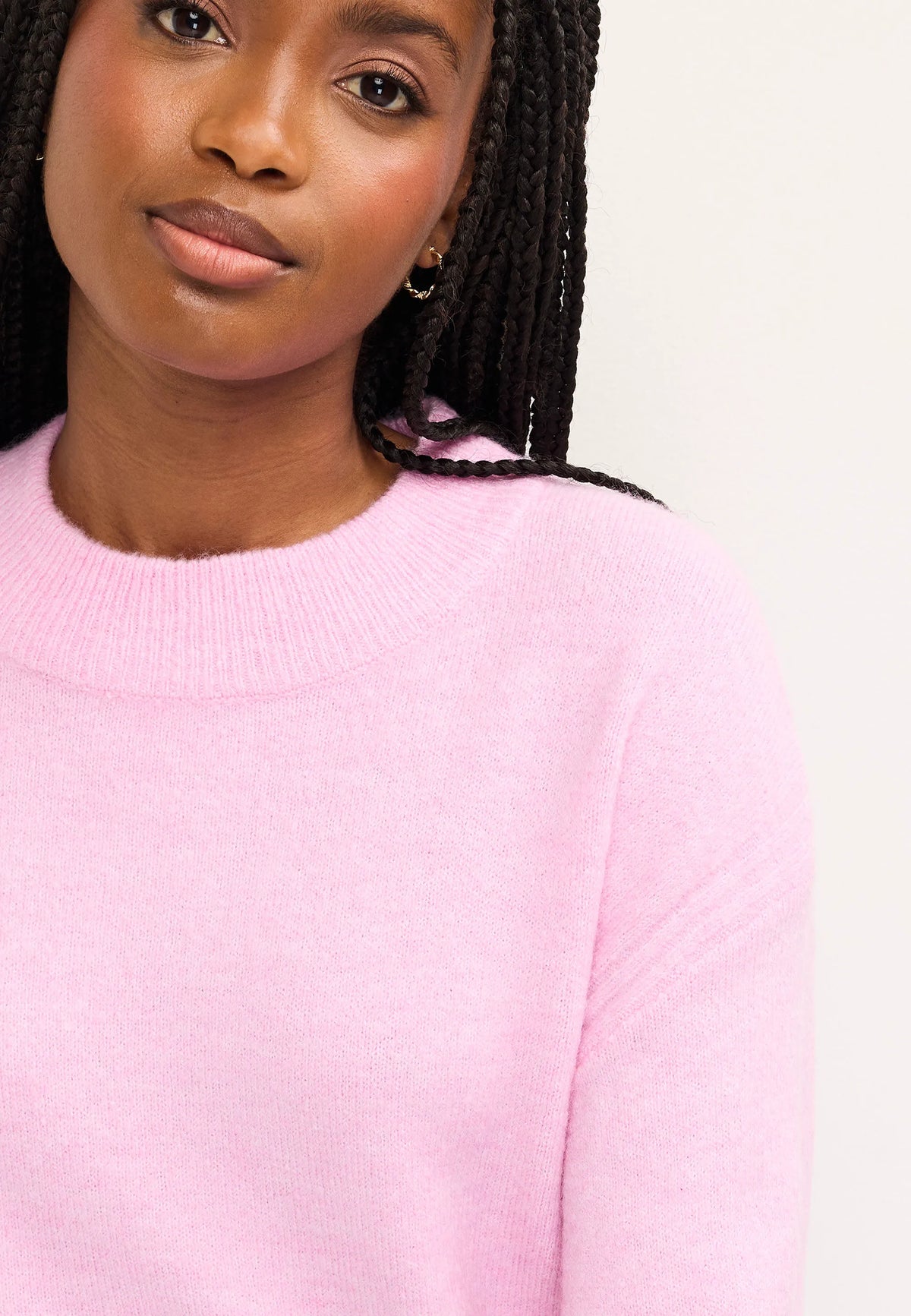 Womens Pink Relaxed Crew Neck Jumper