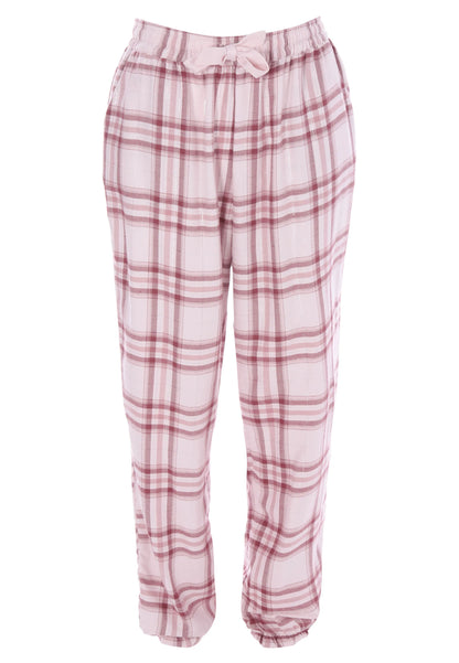 Womens Pink Check Woven Pyjama Bottoms