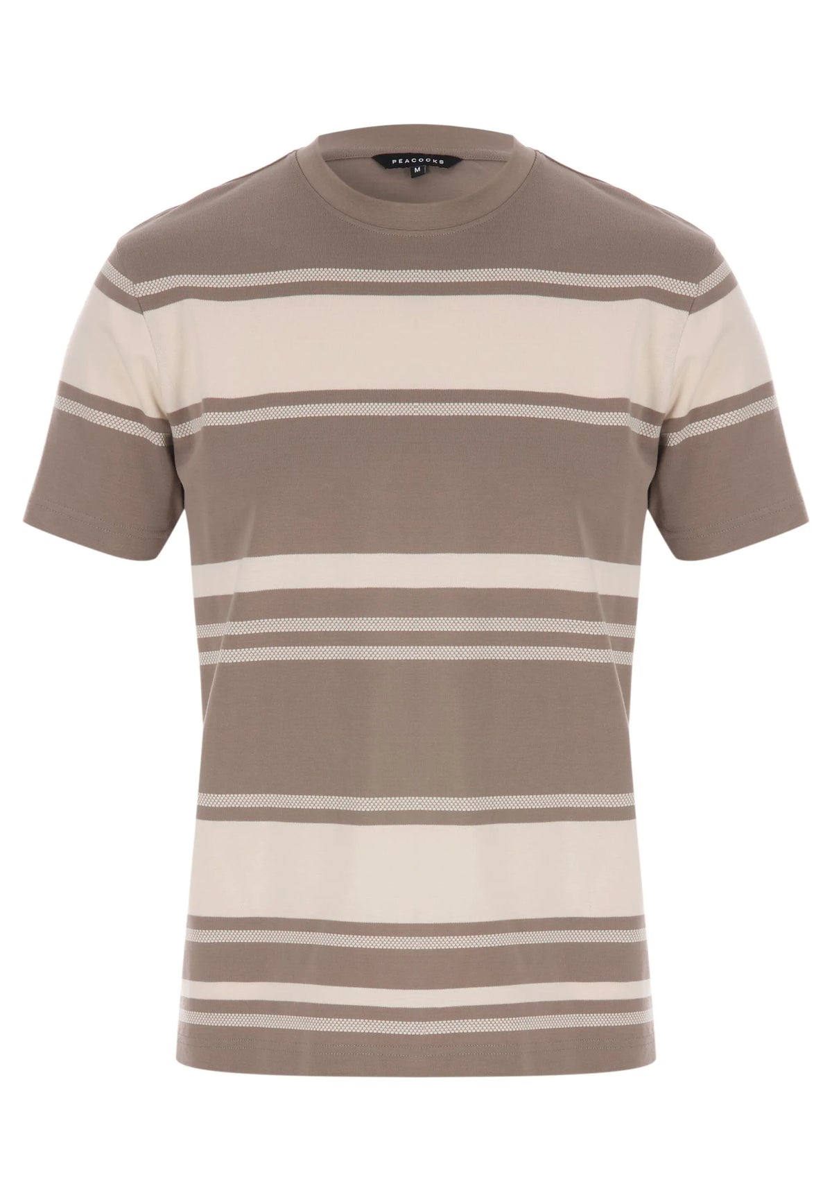 Mens Mocha Multi Stripe Short Sleeve T-shirt