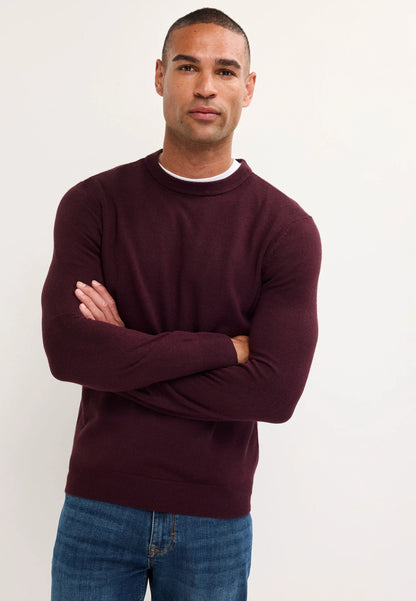 Mens Plum Soft Touch Crew Neck Jumper