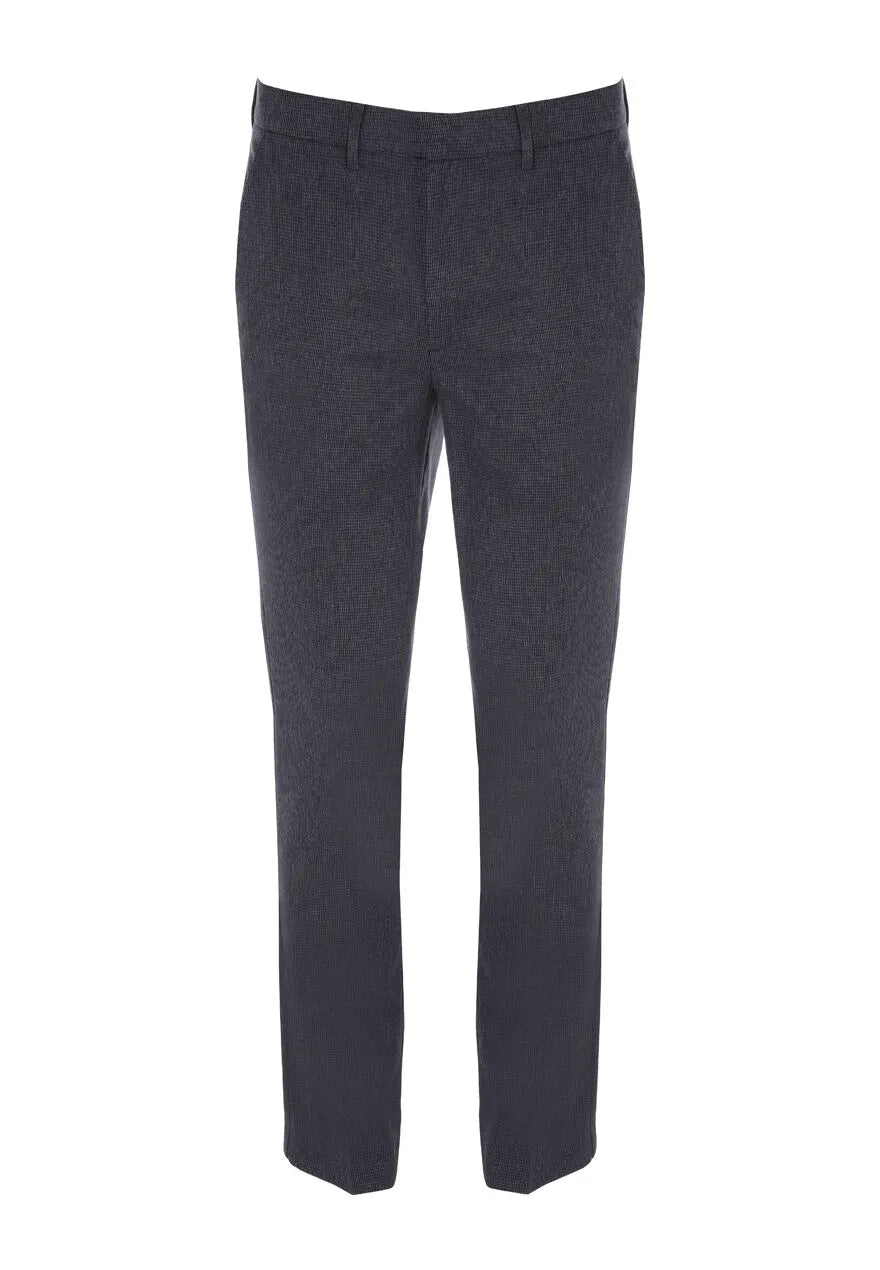 Mens Charcoal Check Slim Leg Trousers