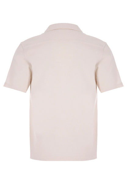 Mens Stone Textured Cotton Shirt