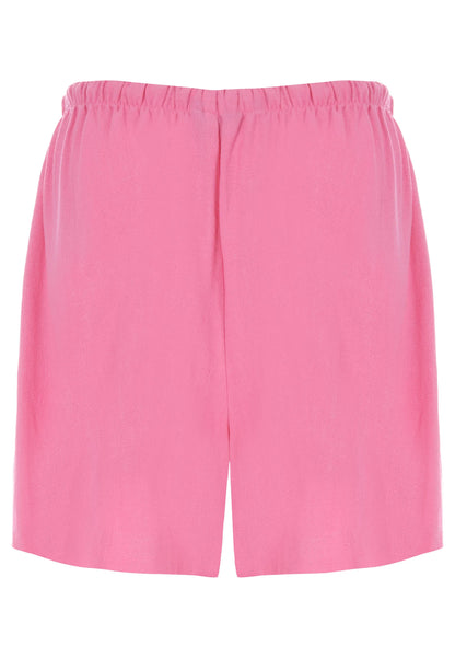Womens Pink Linen Blend Drawstring Shorts