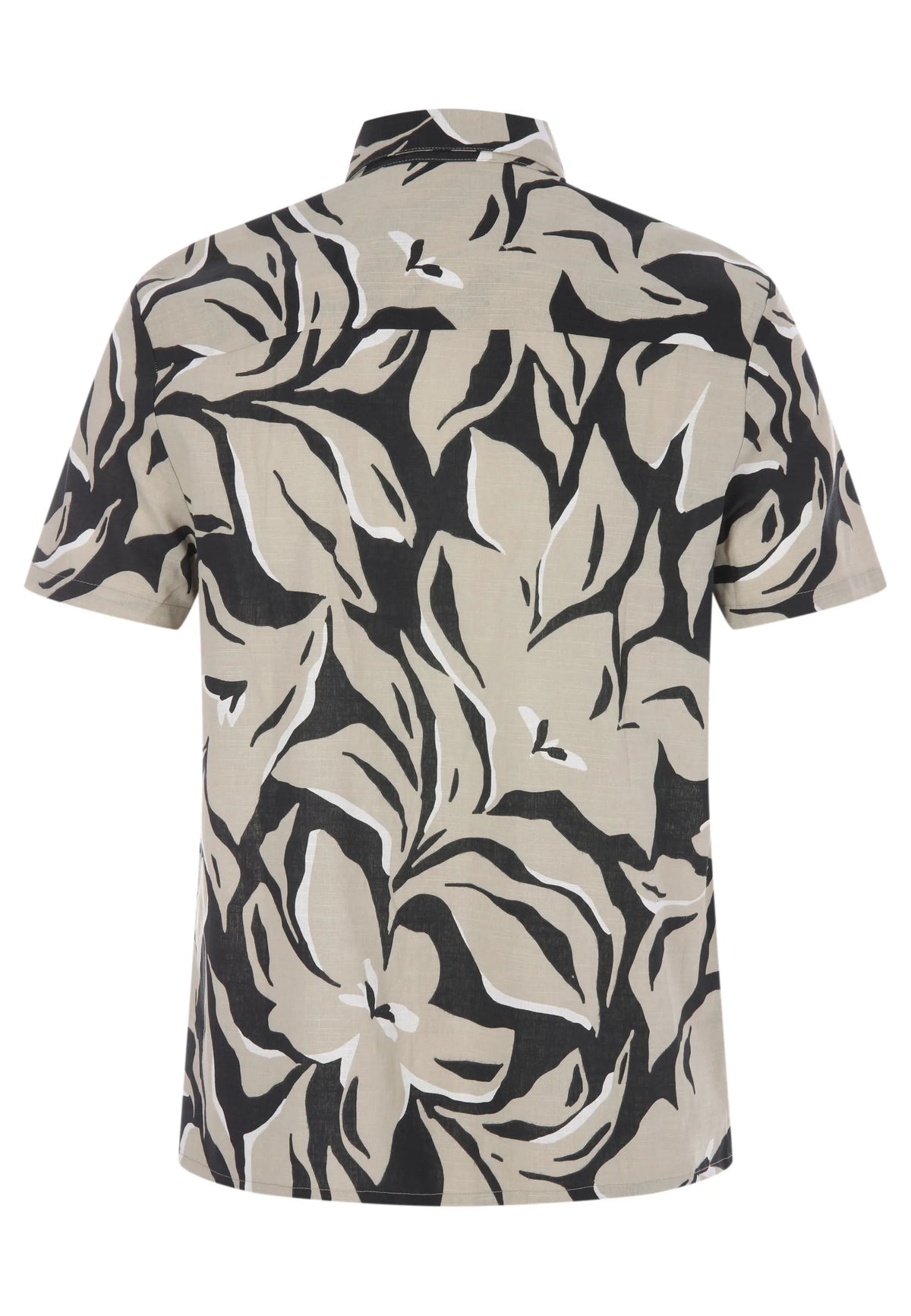 Mens Black Cotton Floral Print Shirt