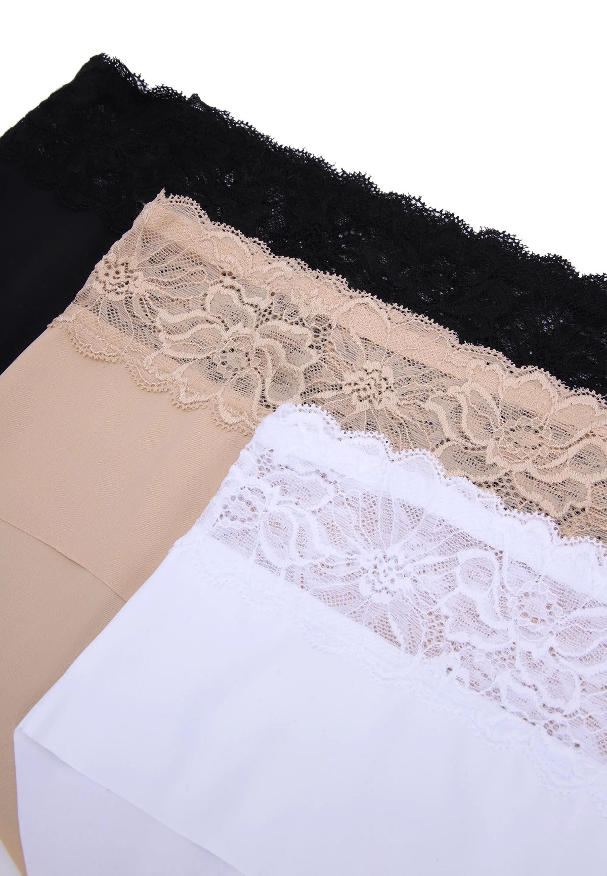 Womens 3pk White Lace Trim Shorts Briefs