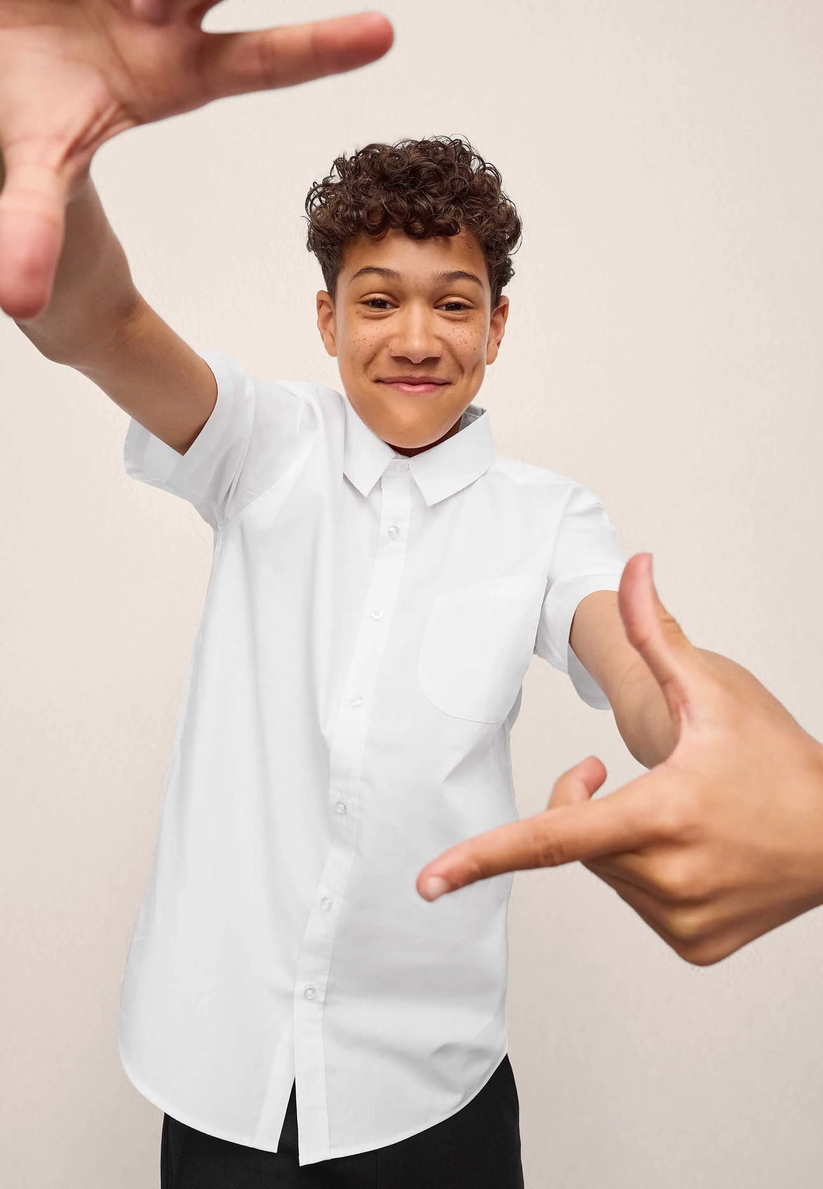 Older Boys White Short Sleeve School Shirt
