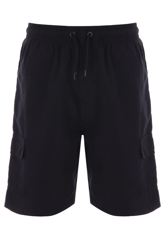Older Boys Black Cargo Swim Shorts