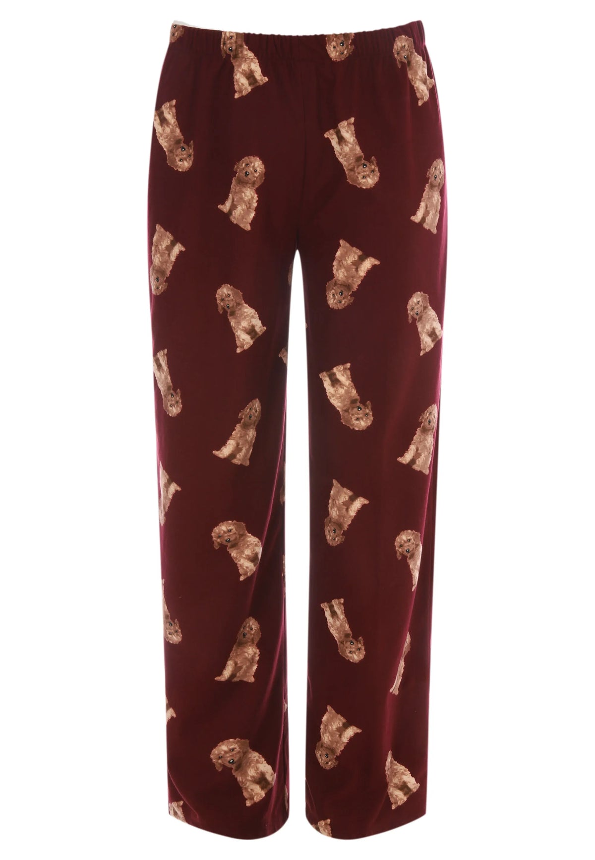 Mens Burgundy Dog Print Family Pyjama Set