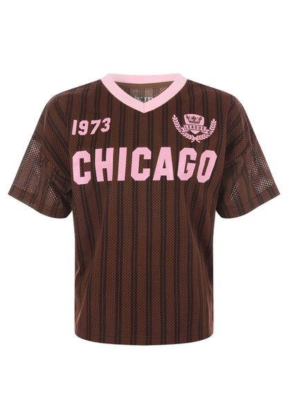 Older Girls Brown Chicago Football Top