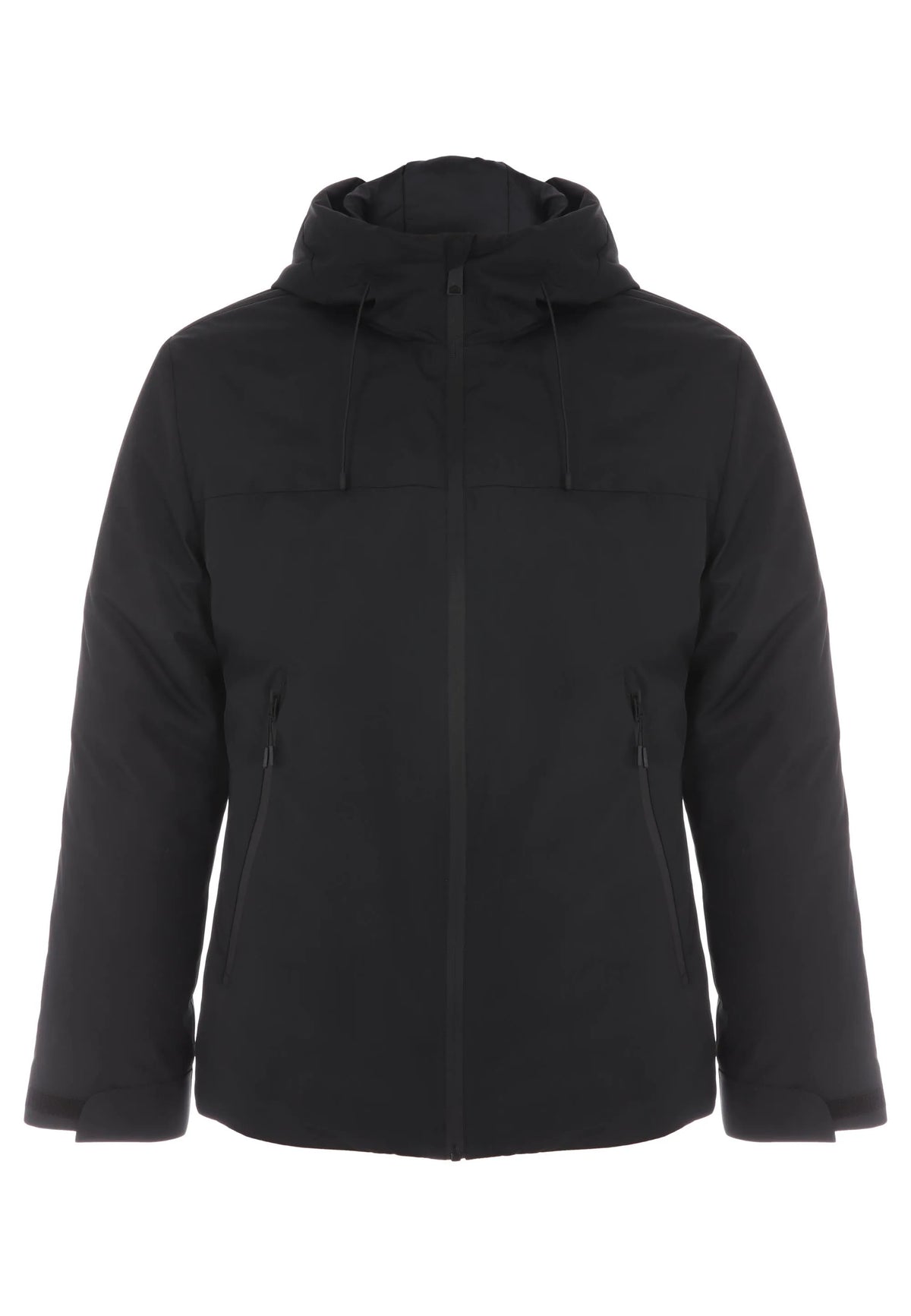 Mens Black Plain Hooded Jacket