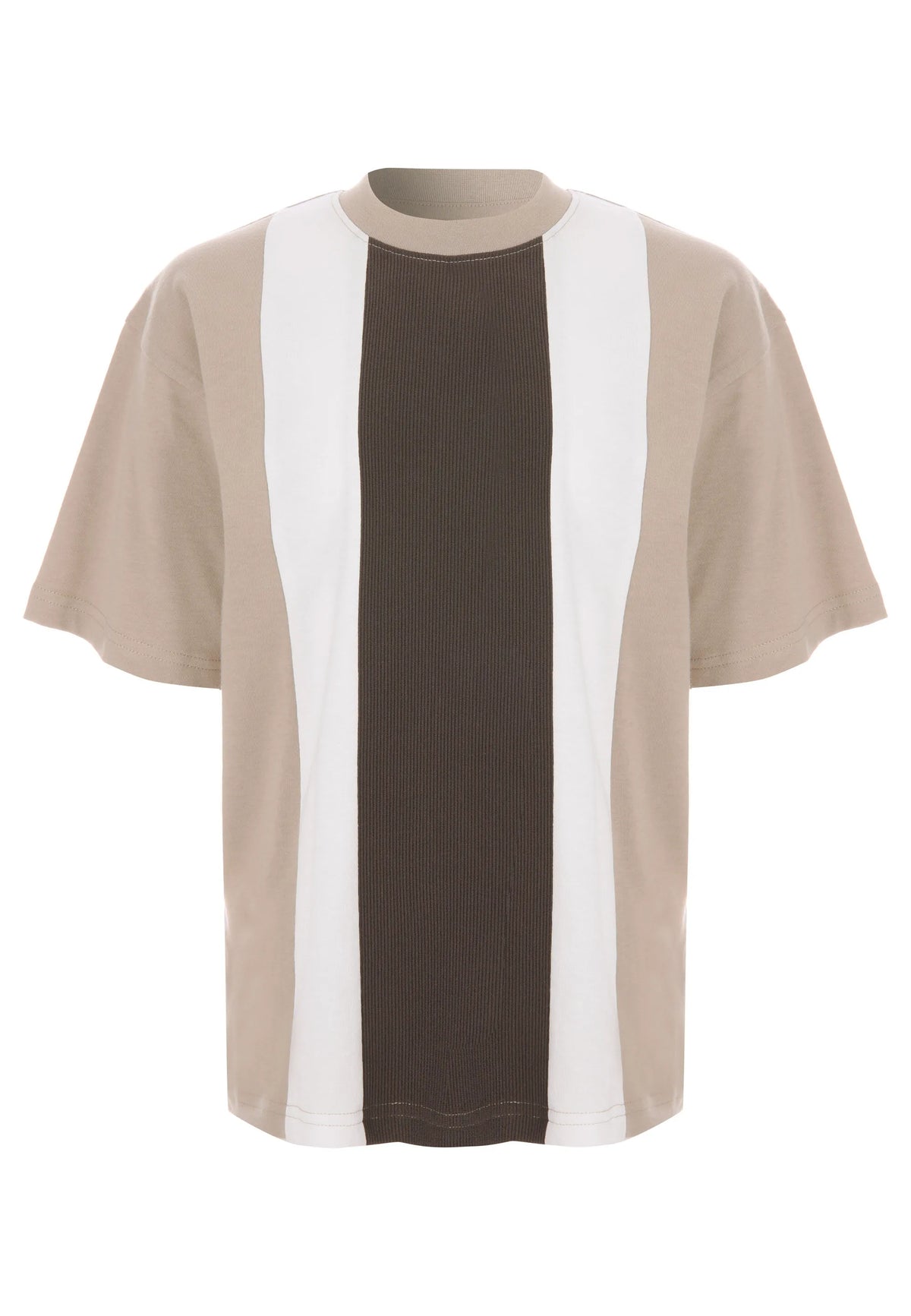 Older Boys Brown Stripe Cotton T-Shirt