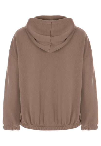 Womens Mocha Bubble Hem Hoodie