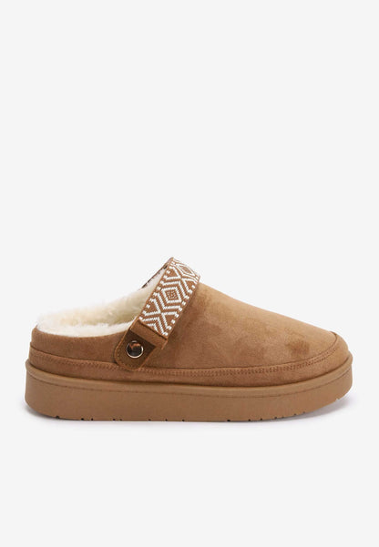 Womens Mid Brown Slingback Clogs
