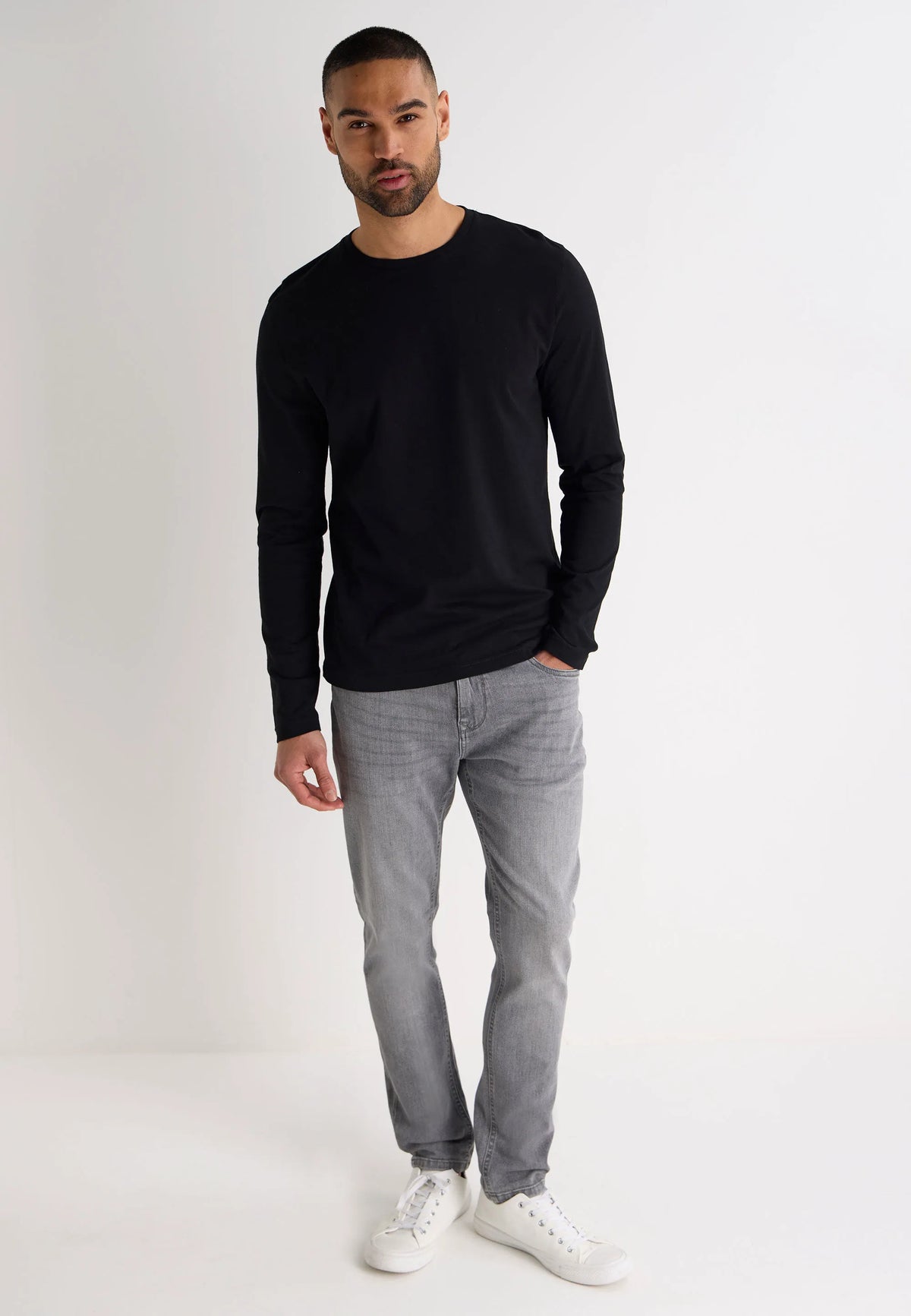 Mens Black Long Sleeve T-Shirt