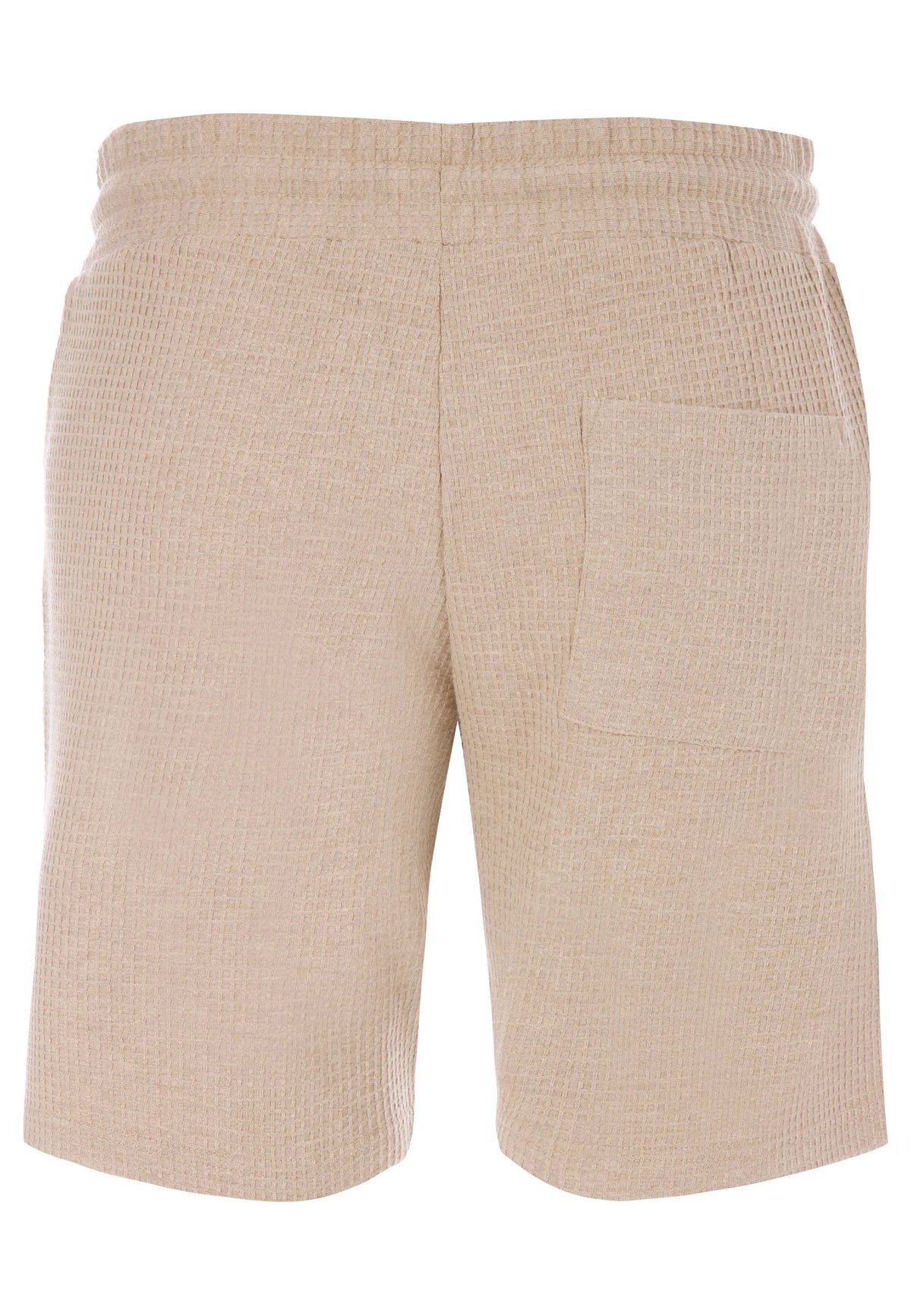 Mens Brown Waffle Texture Drawstring Shorts