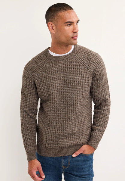 Mens Mocha Cosy Wool Blend Jumper