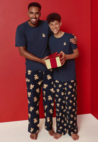 Boys Navy Bear Print Family Pyjama Set