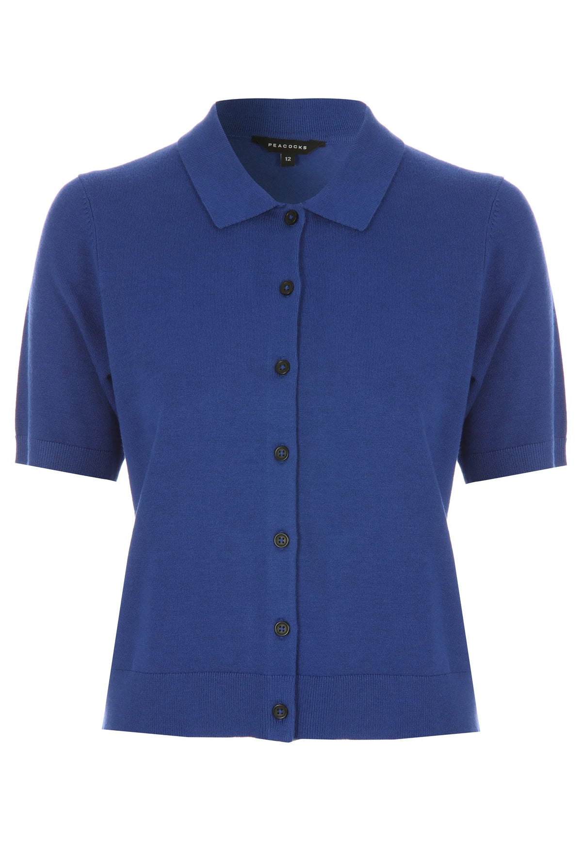 Womens Cobalt Blue Plain Collar Cardigan