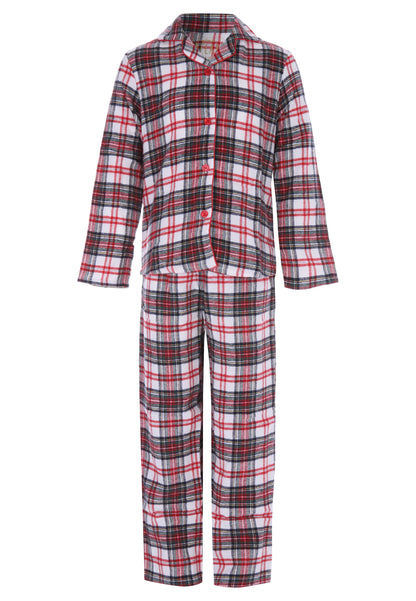 Unisex Kids Cream Check Print Cotton Family Pyjama Set
