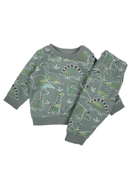Baby Boys Sage Dinosaur Sweatshirt & Joggers Set