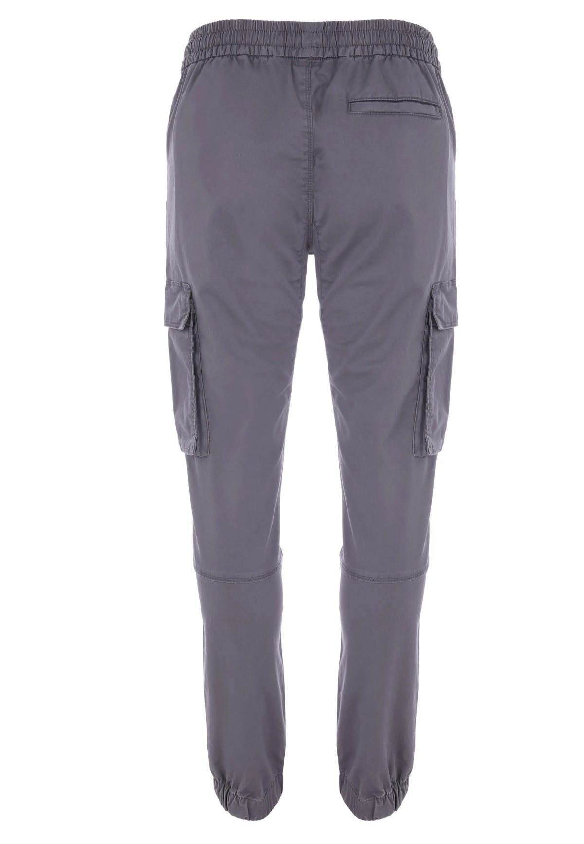 Mens Grey Cargo Cuffed Leg Trousers