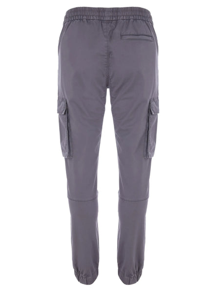 Mens Grey Cargo Cuffed Leg Trousers