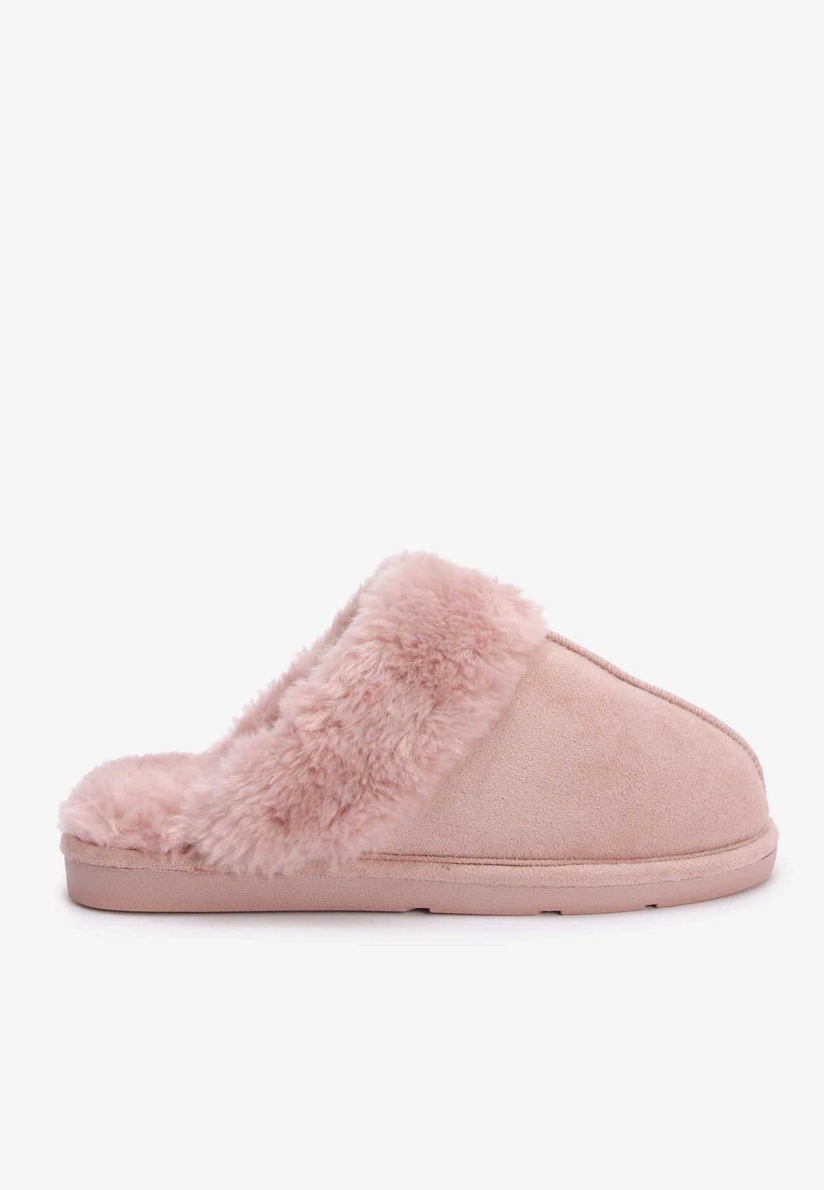 Womens Pink Fluffy Mule Premium Slippers