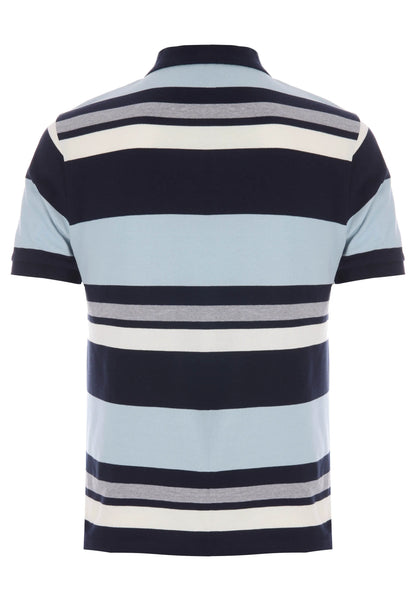 Mens Navy Blue Horizontal Stripe Polo Shirt