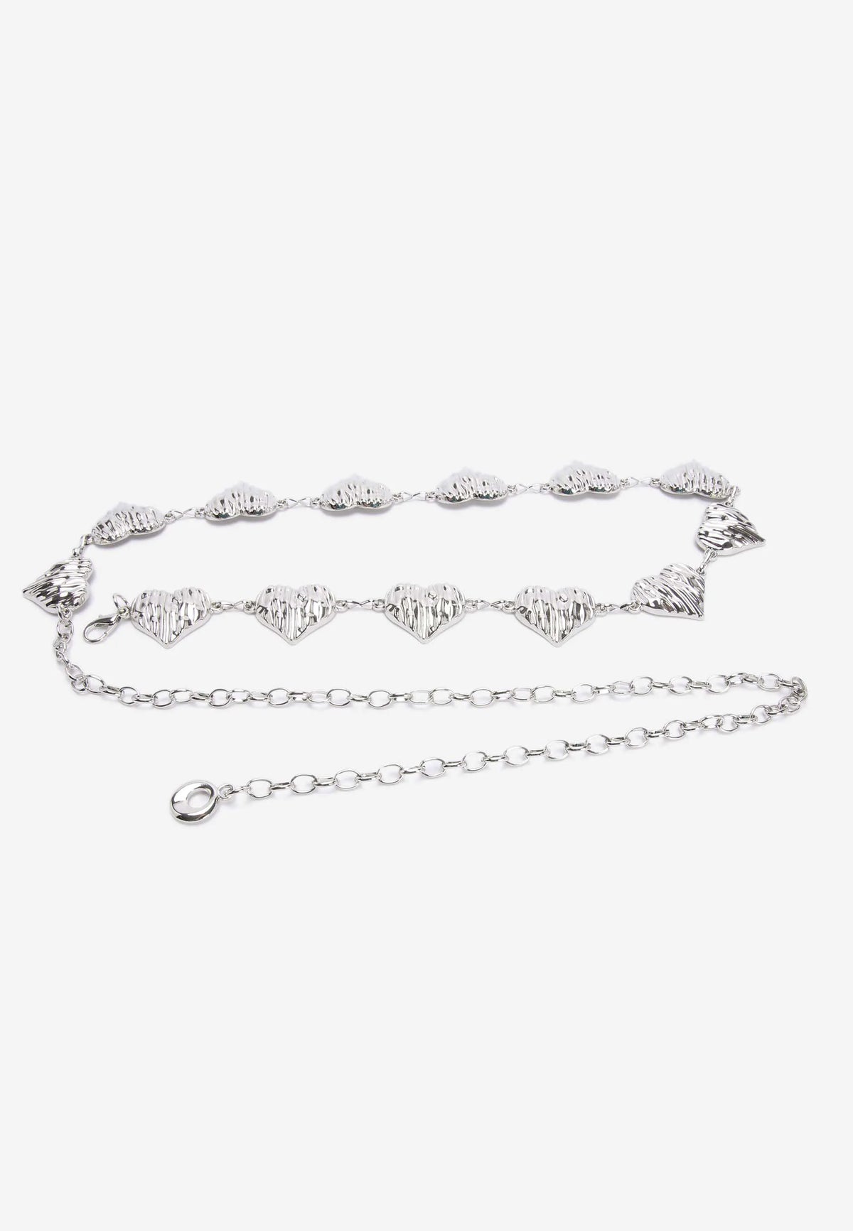 Womens Silver Heart Chain Belt