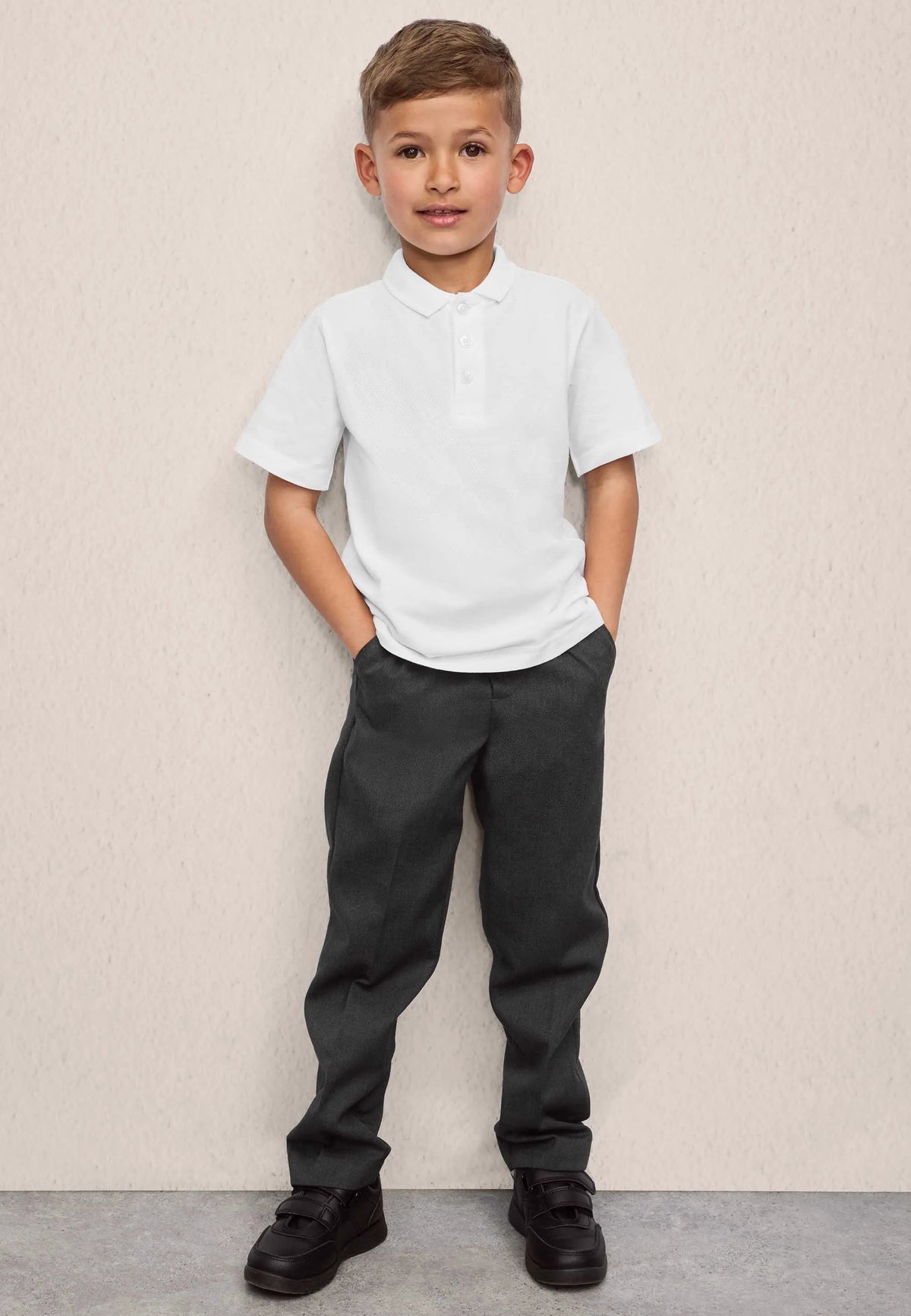 Boys 2pk White School Polo Shirts