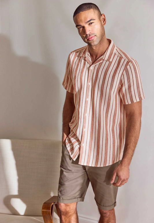 Mens Brown Cotton Rich Denim Shorts