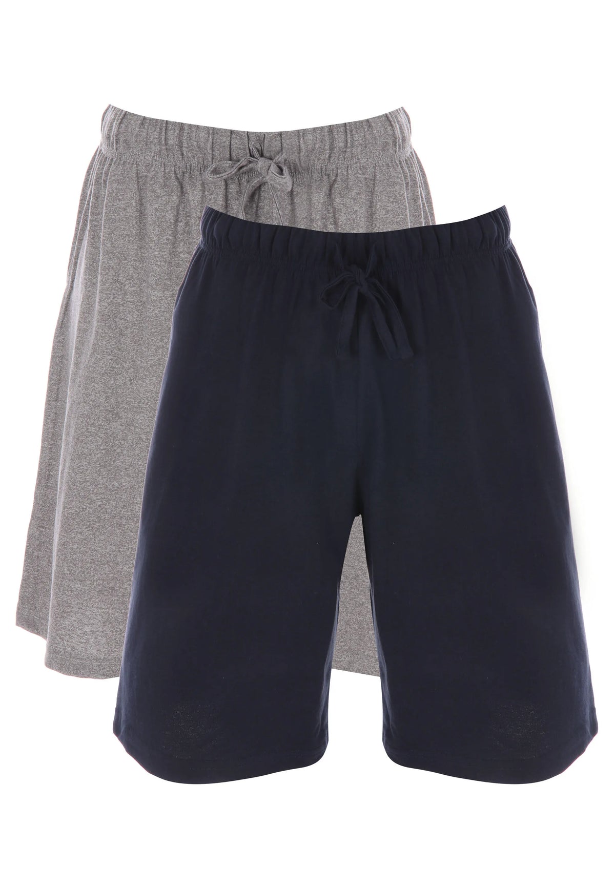 Mens 2pk Navy & Grey Cotton Pyjama Shorts